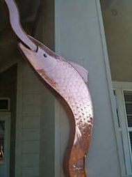 Copper fish gutter protected from tarnish with Everbrite