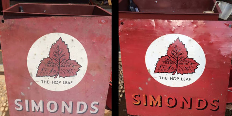 Antique Sign Before and After Everbrite