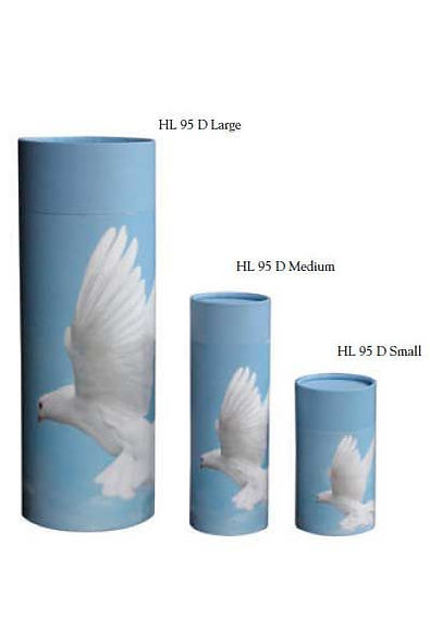 Urn Scattering Tubes Dove design in blue
