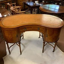 Walnut Leather Top Dressing Table Desk