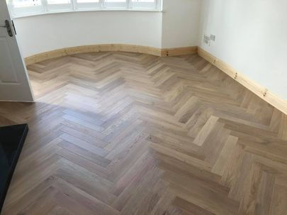 Engineered floor installed in a bedroom