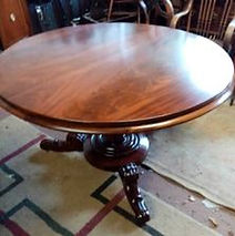 Round Mahogany Victorian Table with original Pod