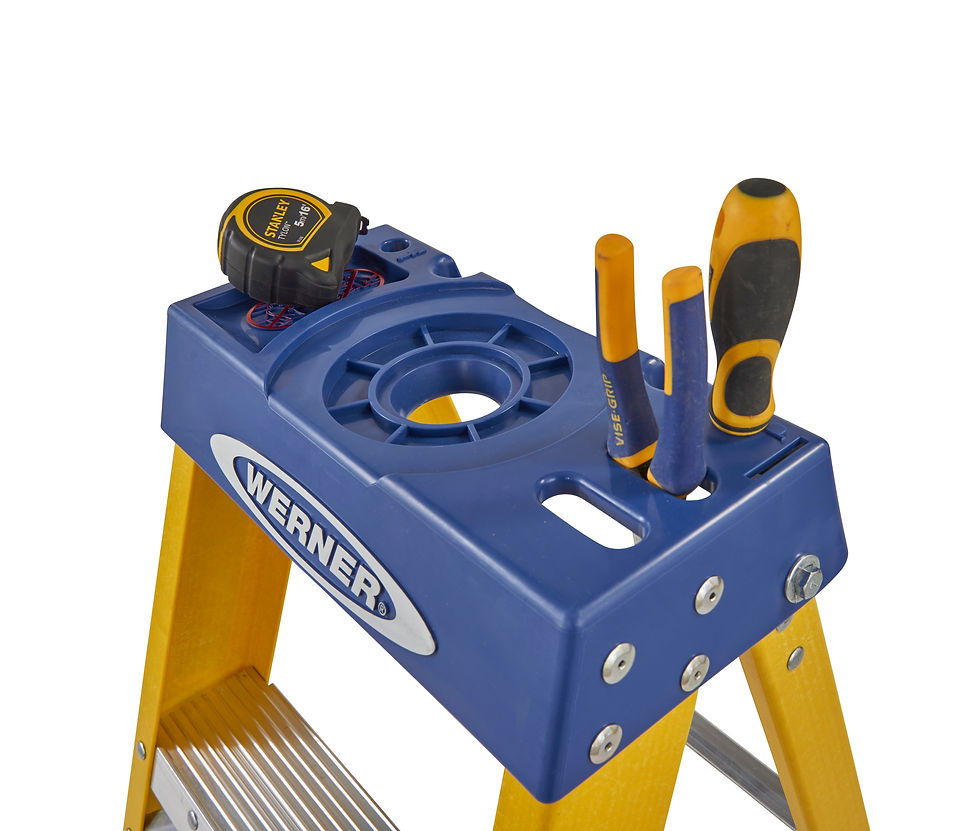 Thumbnail: Werner Fibreglass Swingback Stepladder 12 Tread
