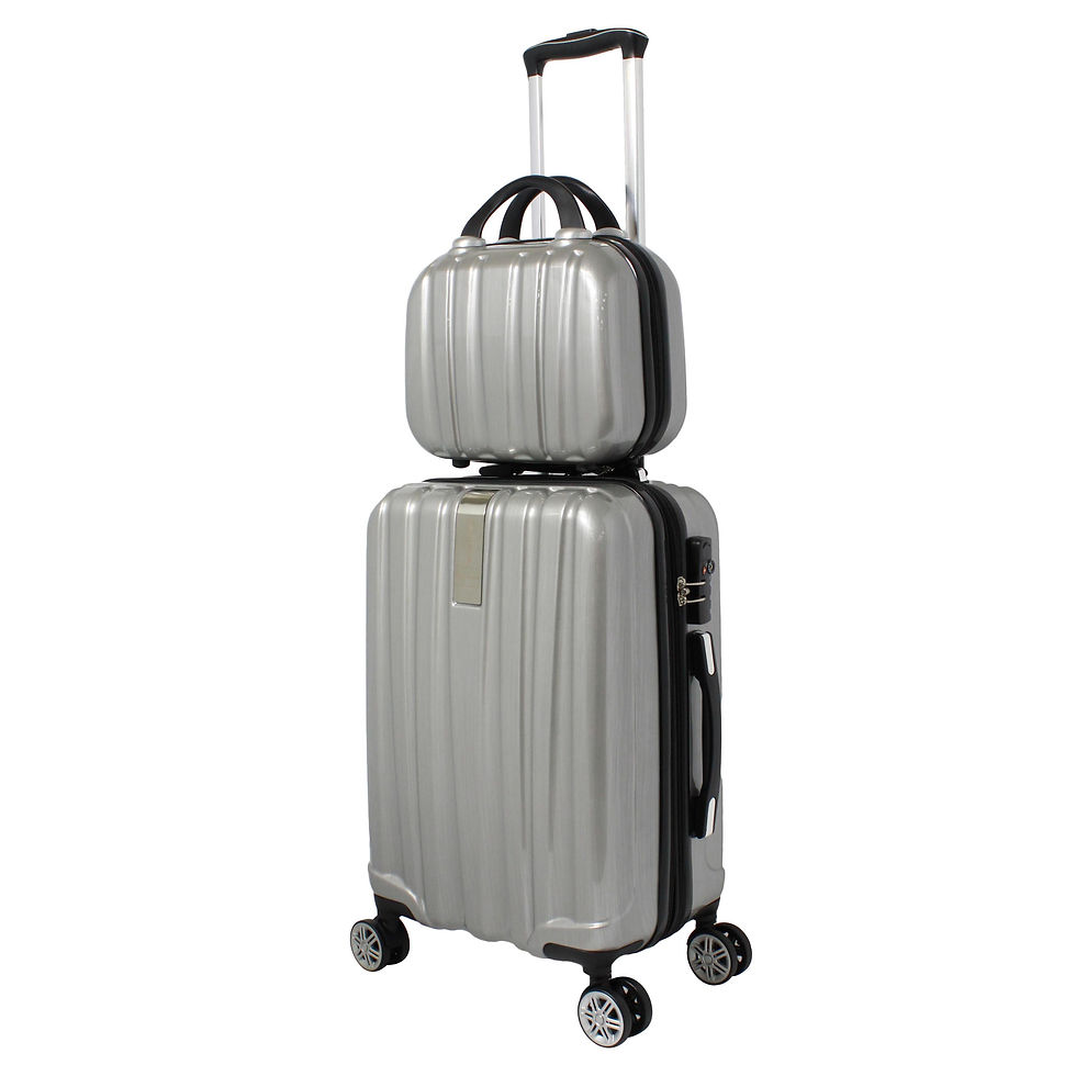 World Traveler Monaco 2-Piece Expandable Carry-On Spinner Luggage Set - Silver