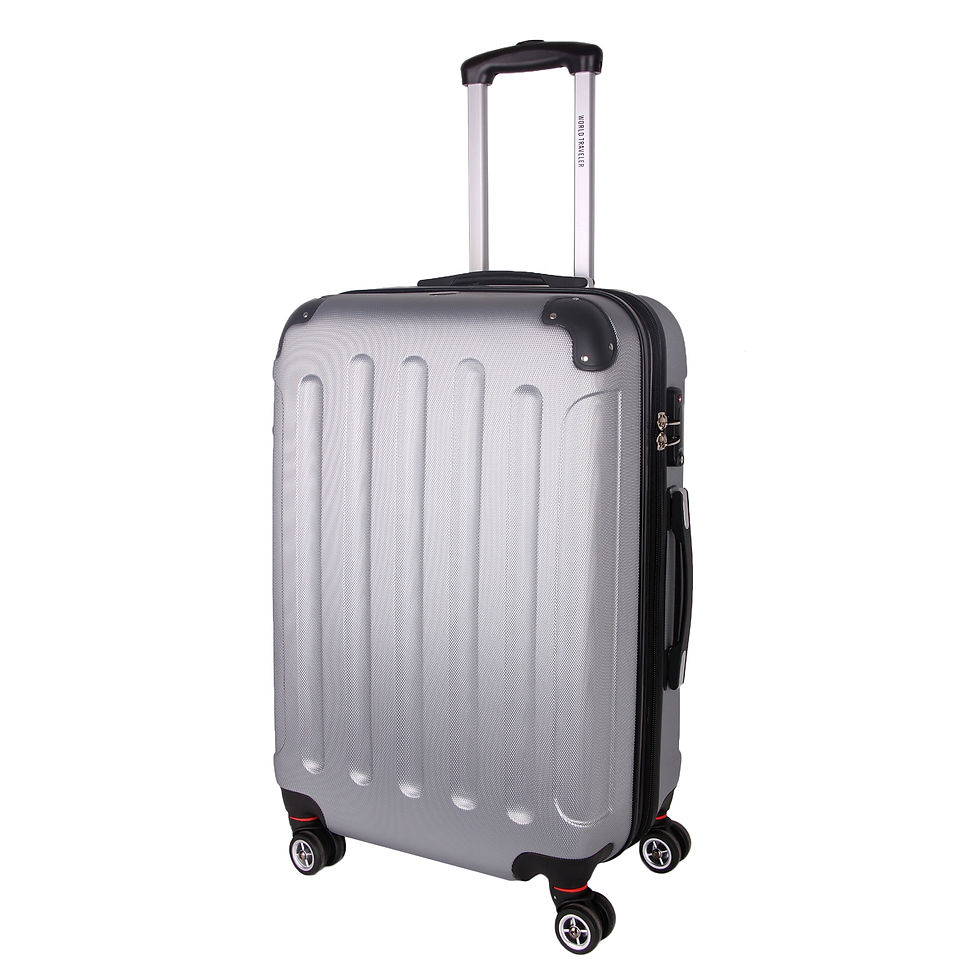 World Traveler Milan Collection Carry-On Hardside Spinner Luggage Set - Silver
