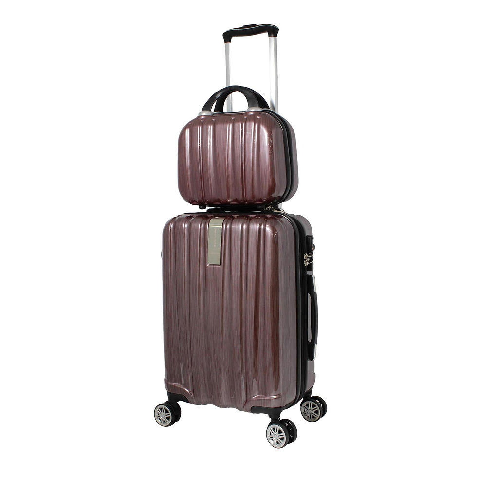 World Traveler Monaco 2-Piece Expandable Carry-On Spinner Luggage Set - Burgundy