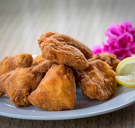 typical austrian meal, fried chicken nam