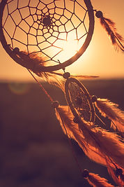 Dreamcatcher, the mountains and sunset.