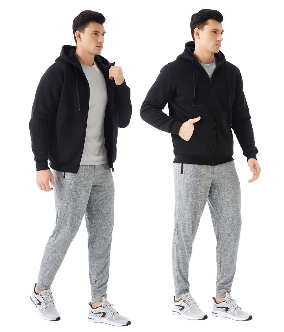 Thumbnail: Men's Heavyweight Sherpa Lined Zip Up Hoodie