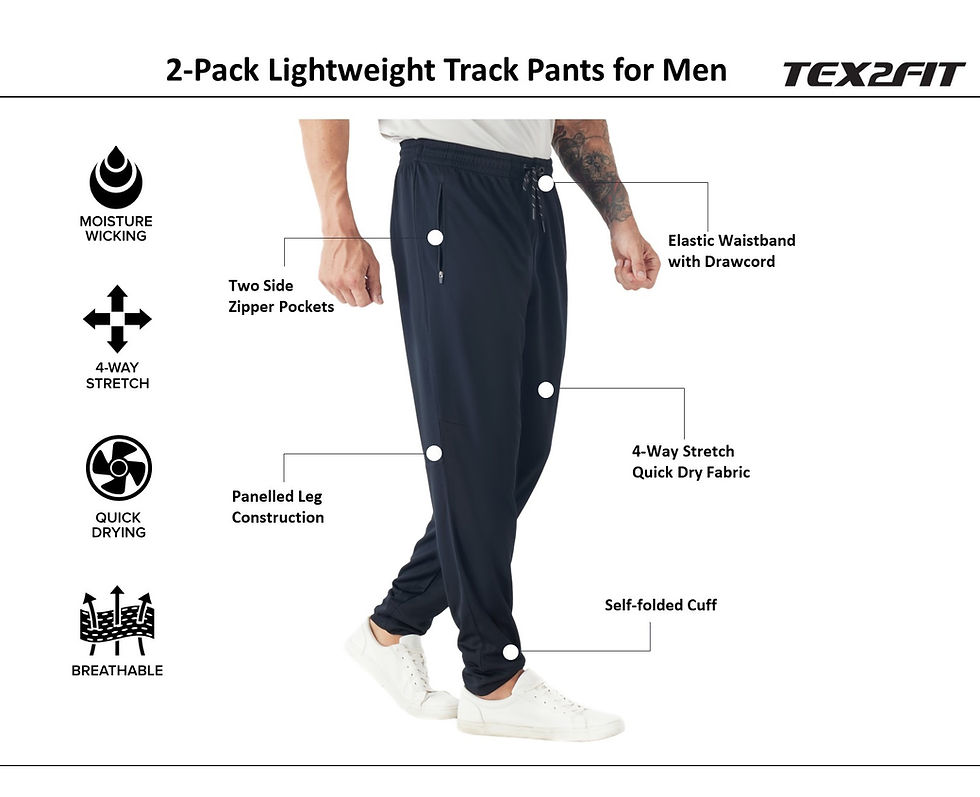 Thumbnail: Men’s 2-Pack Lightweight Track Pants With Zipper Pockets