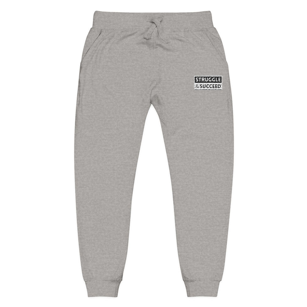 Thumbnail: Cozy Unisex Fleece Sweatpants with Embroidered Struggle And Succeed Logo
