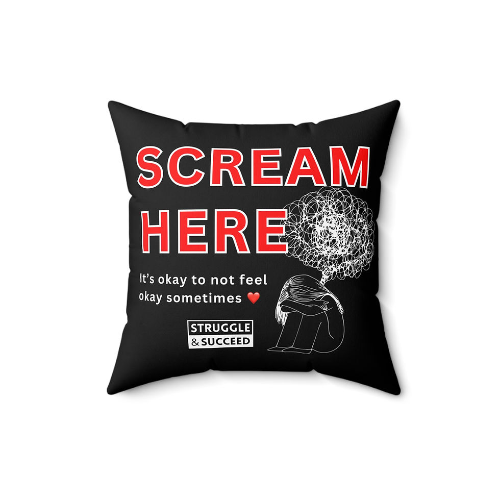 Thumbnail: SCREAM HERE. Struggle And Succeed Pillow