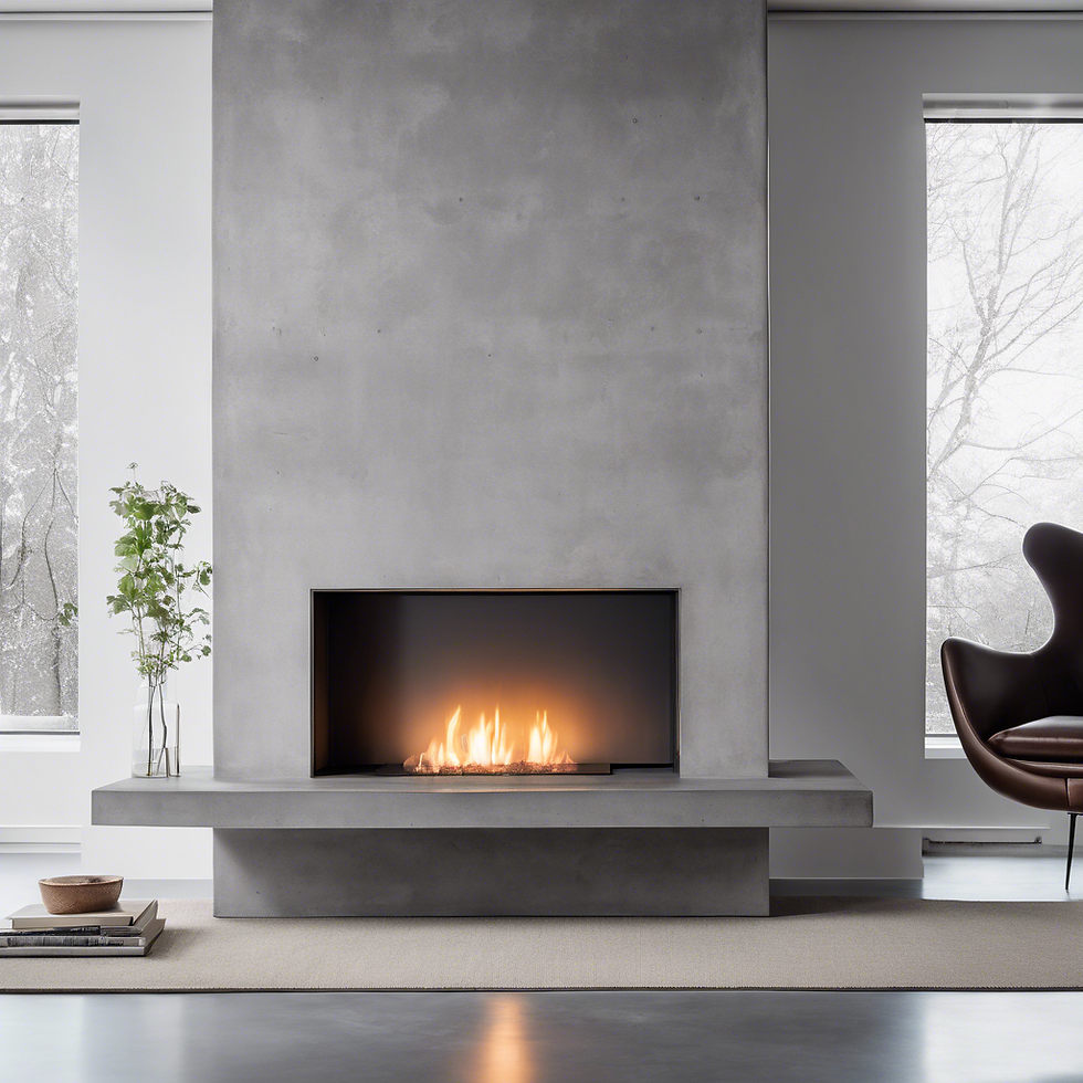 Contemporary Concrete Fireplace