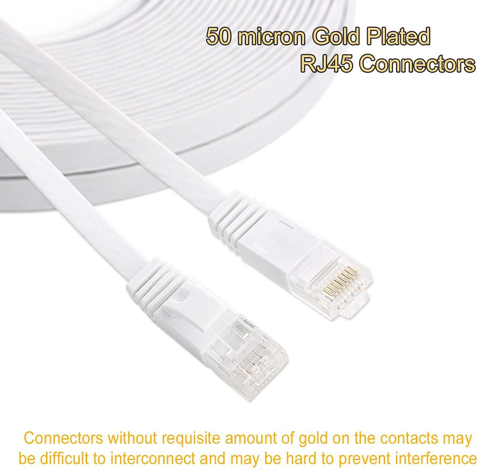 Miniatura: Cable Ethernet Cat 6 blanco plano de 25 pies