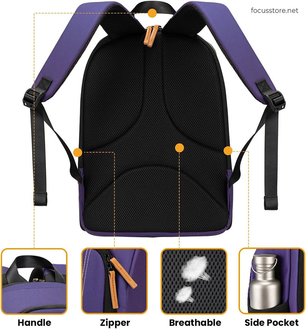 Miniatura: Tarion (Morada) - Mochila impermeable para cámara y laptop de 15"