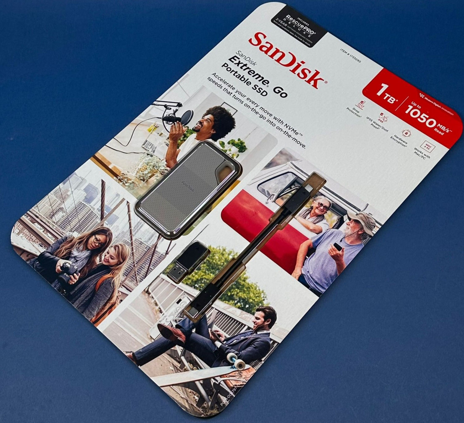 SanDisk 1TB Extreme Portable SSD - Up to 1050MB/s - USB-C, USB 3.2 Gen 2