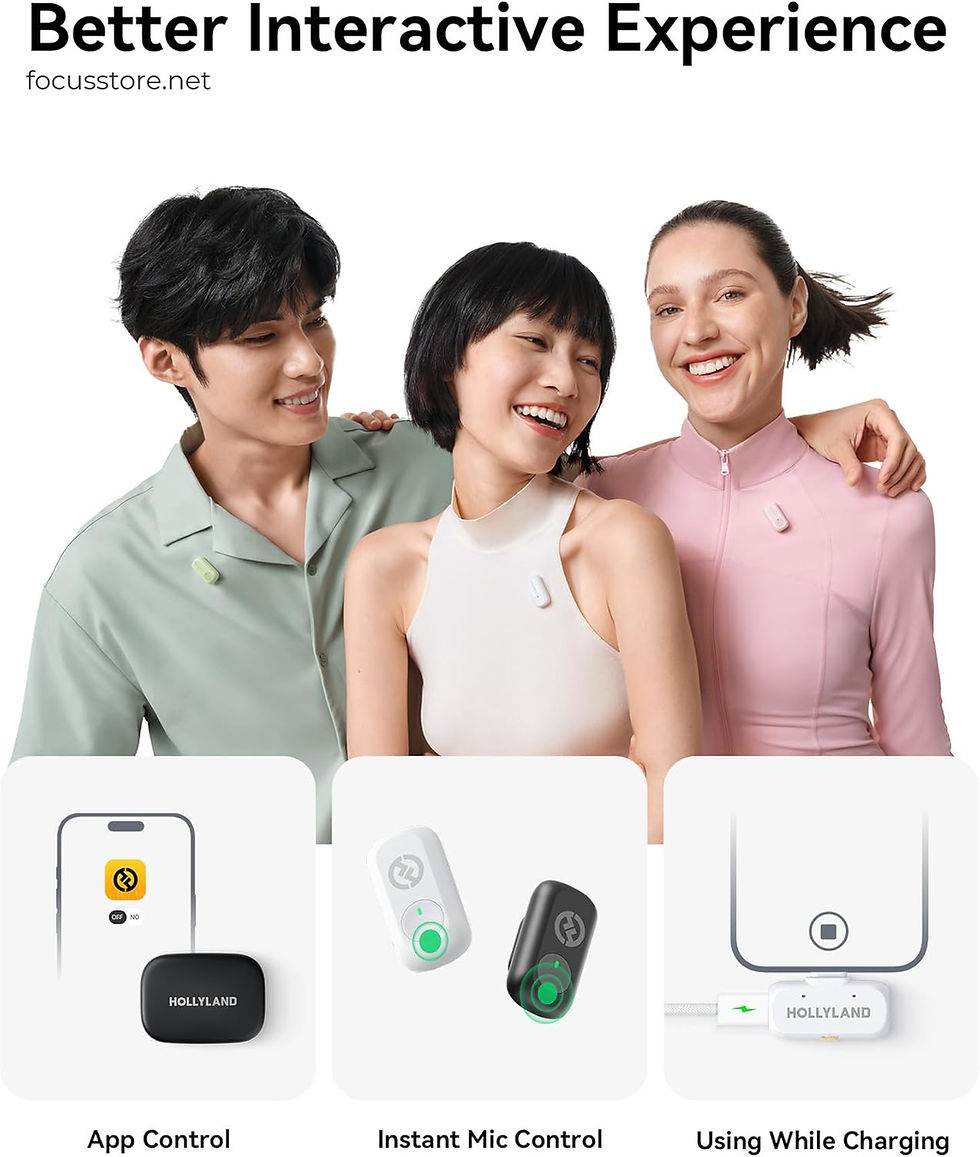 Miniatura: Hollyland LARK A1 Combo - micrófono inalámbrico, USB-C y Lightning (verde menta)