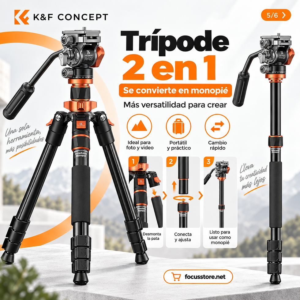 Miniatura: K&F Concept Trípode para Cámara 2.1m