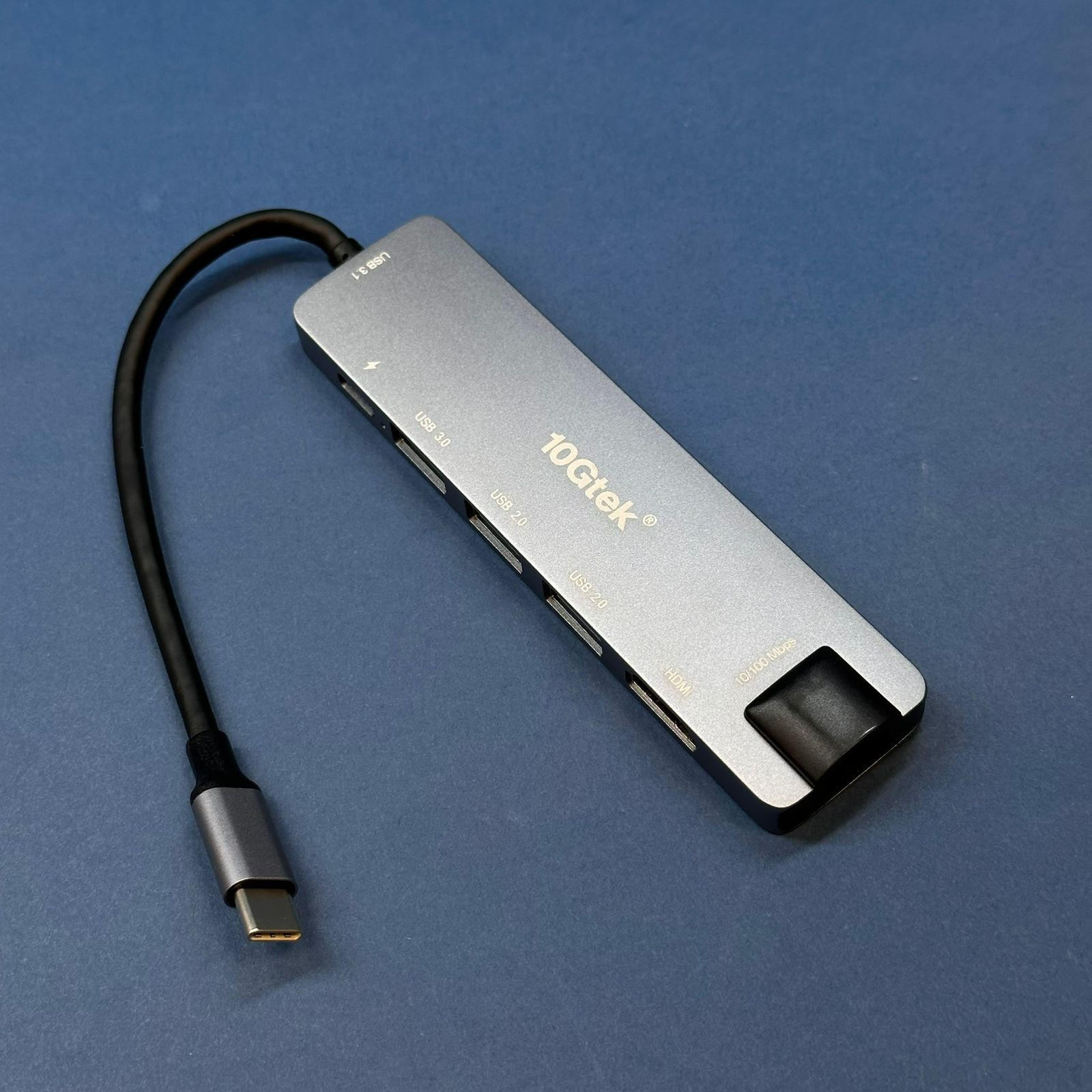 Adaptador USB C 6 en 1 a HDMI 4K, USB 3.0, USB 2.0 + RJ45