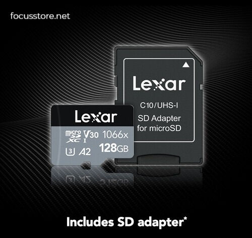 Miniatura: MicroSD Lexar 128GB Professional 1066x UHS-I con adaptador SD