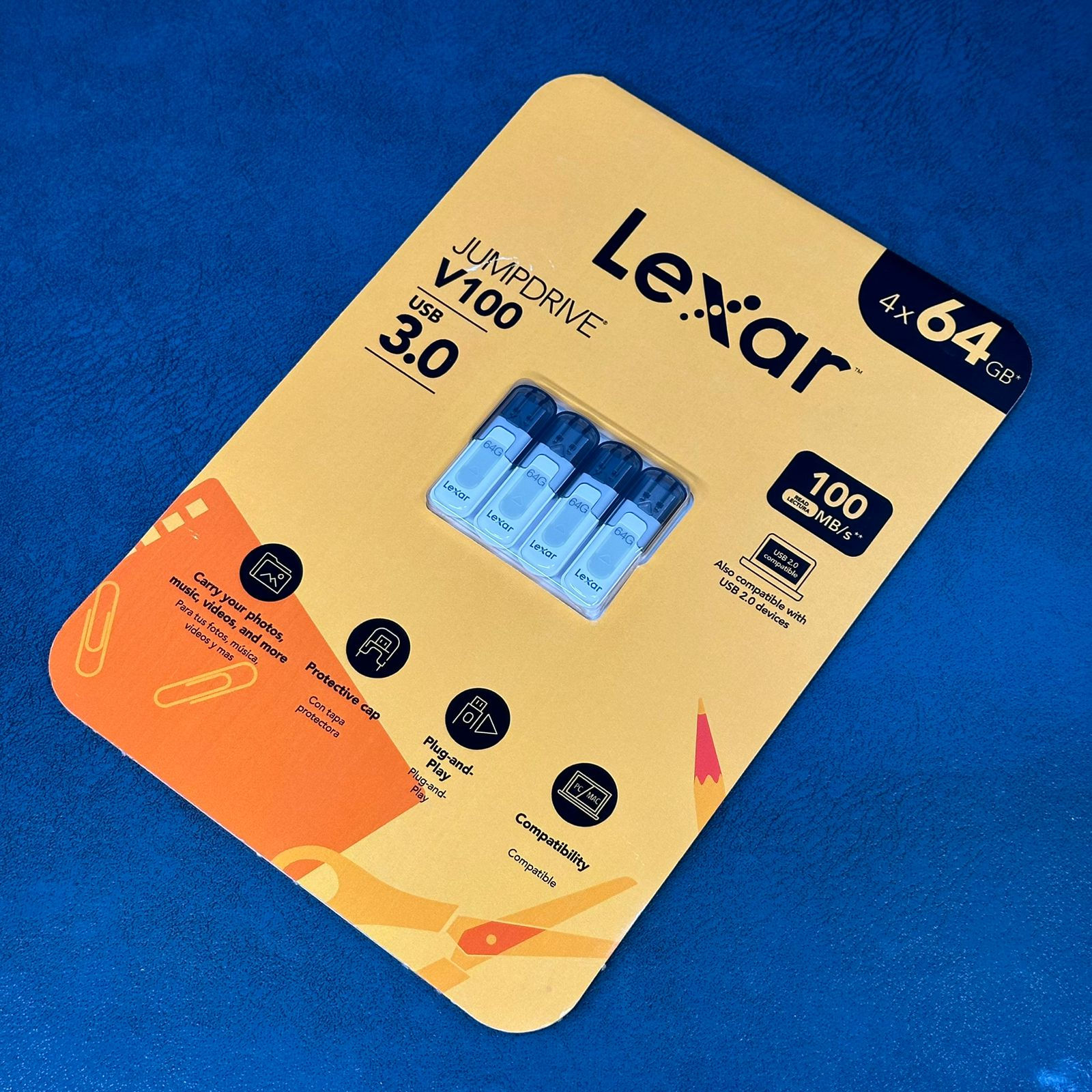 4 pack Memorias USB Lexar 64GB 3.0