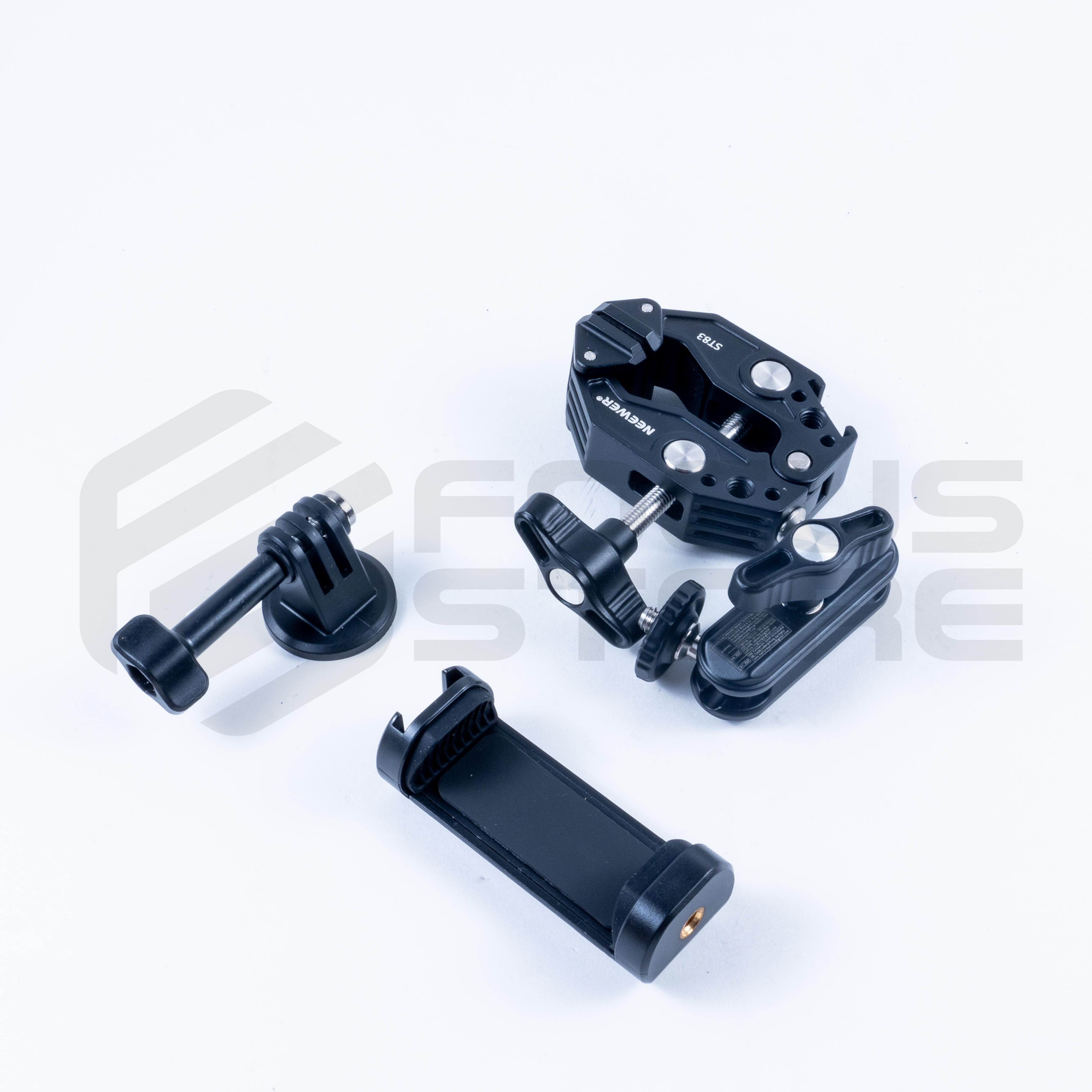 NEEWER Super Clamp con brazo mágico con cabezal esférico doble de 3"