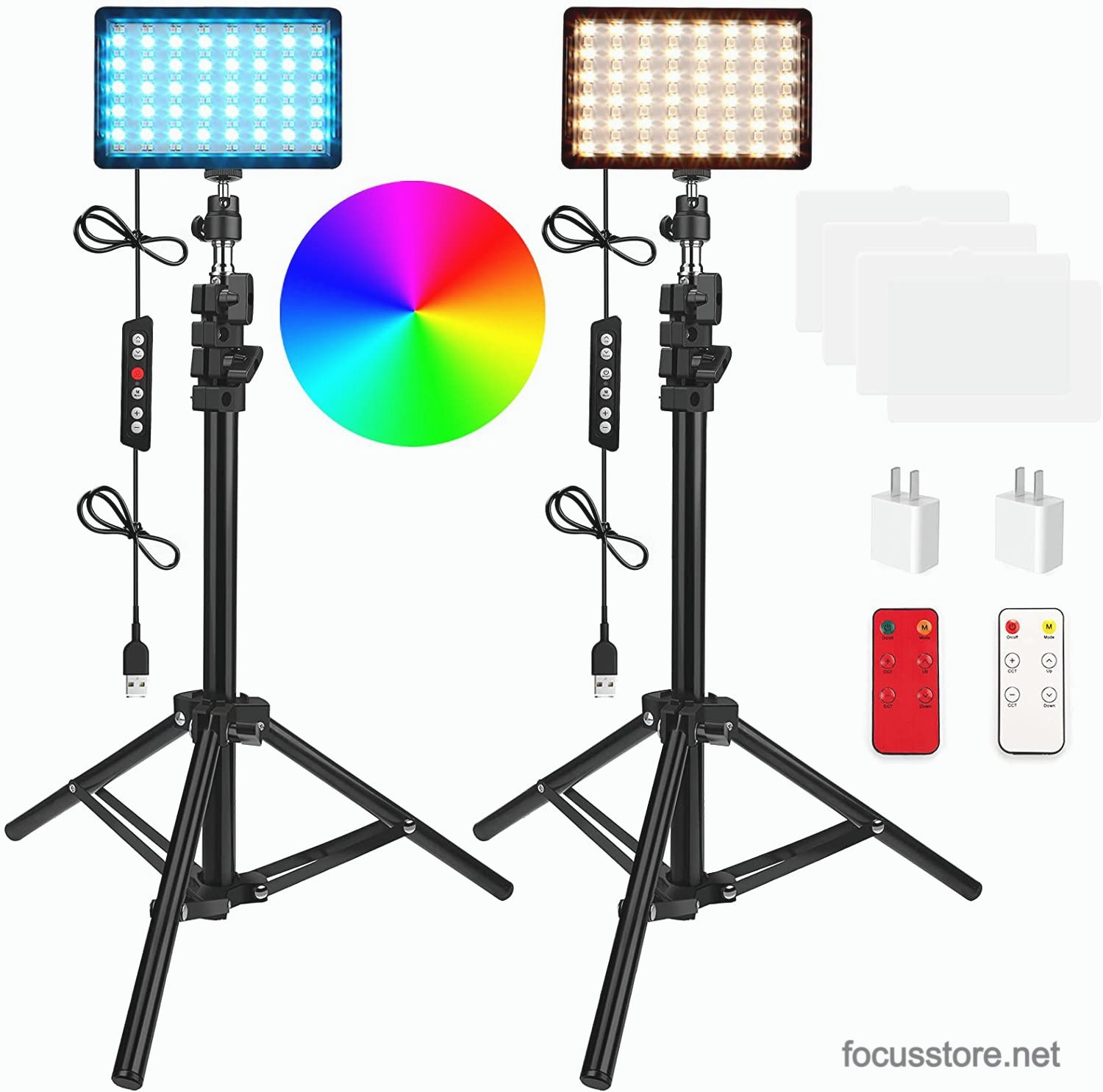 QEUOOIY - Luz RGB LED con soporte ajustable
