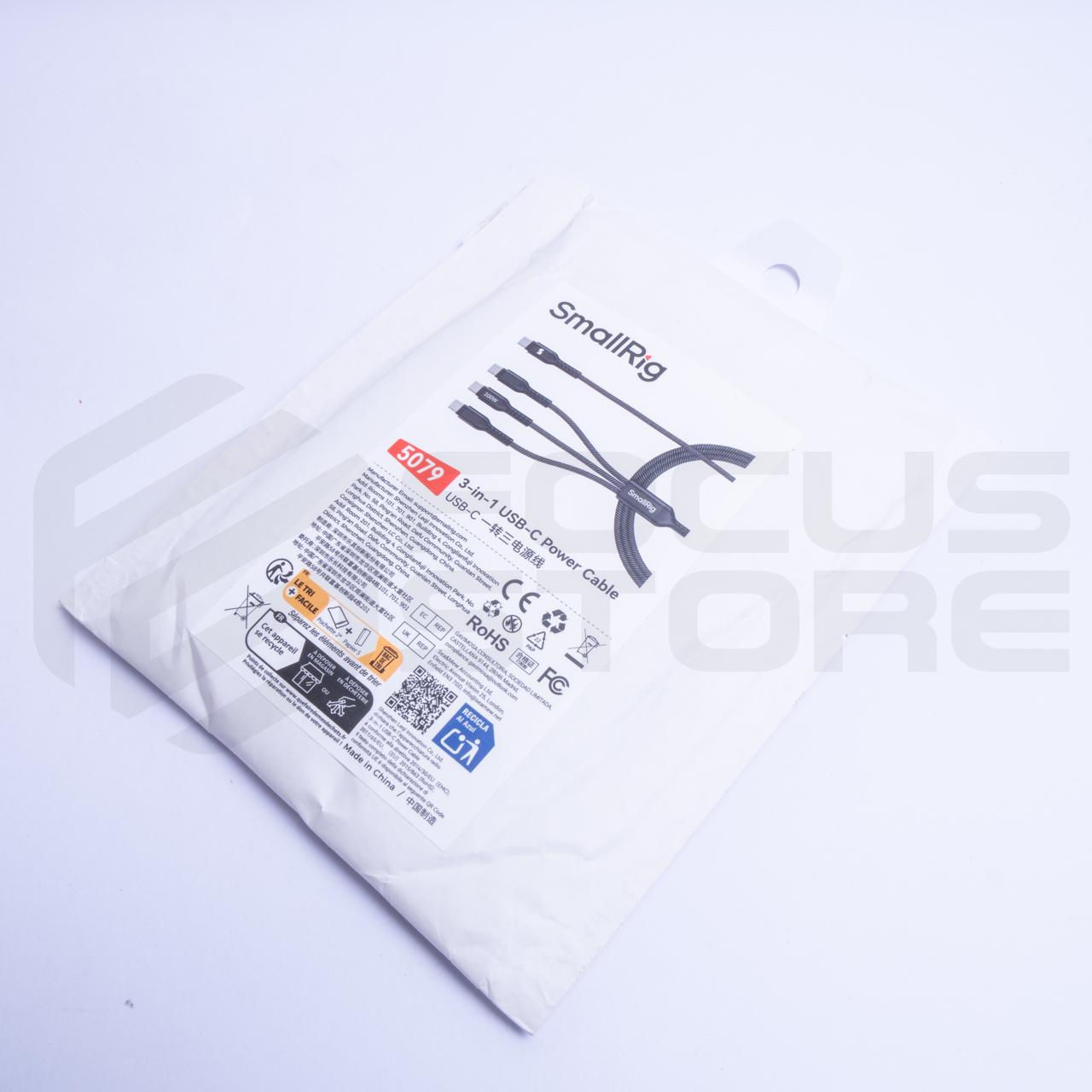 SmallRig Cable de alimentación USB-C 3 en 1 (1.20m)