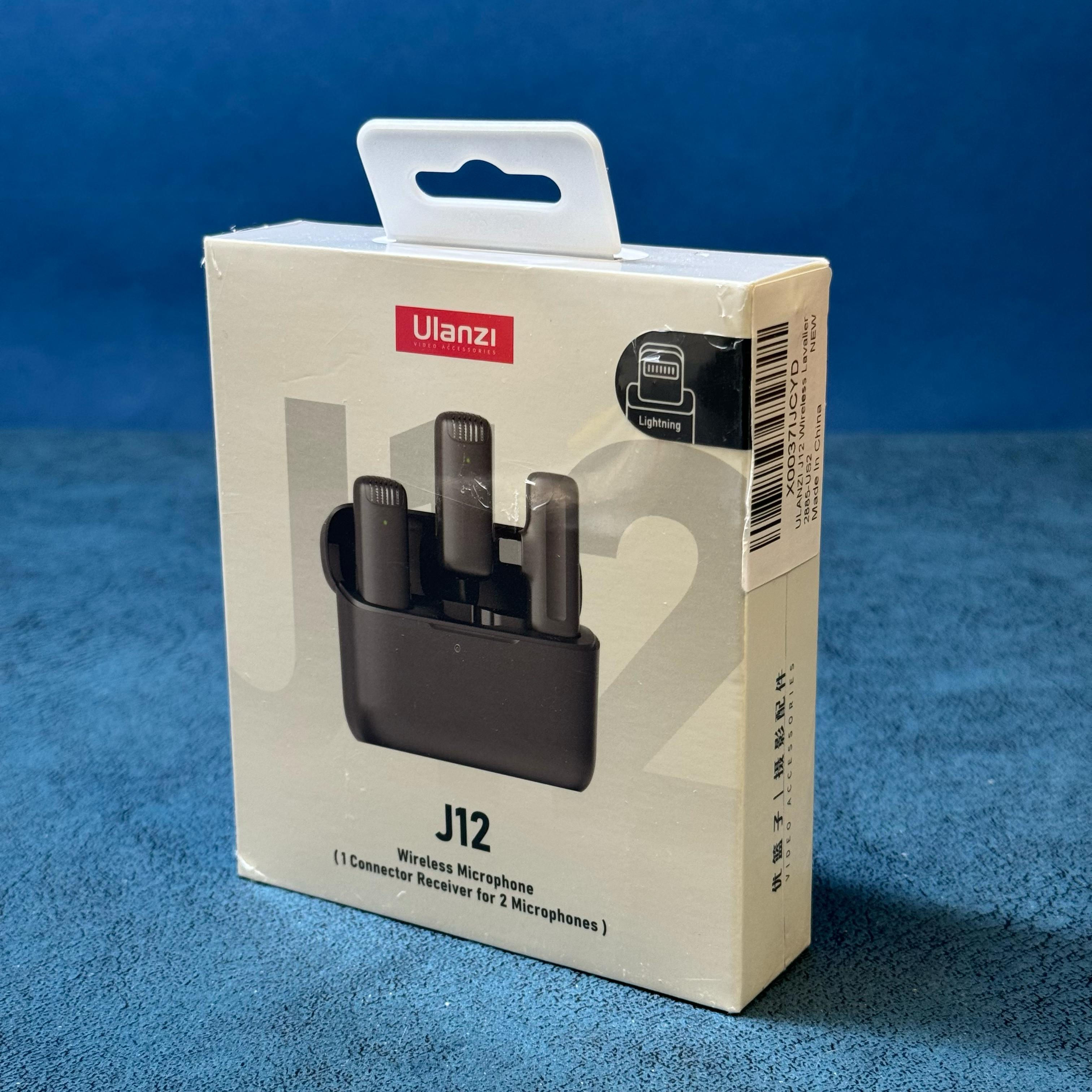 ULANZI J12 Micrófono Lavalier inalámbrico para iPhone, iPad, 2 en 1