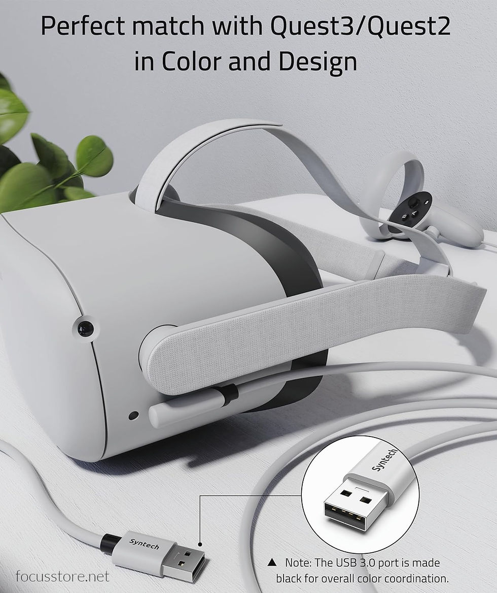 Miniatura: Syntech Cable USB a USB C 16ft para  Meta/Oculus Quest 3, Quest2/Pro/Pico4