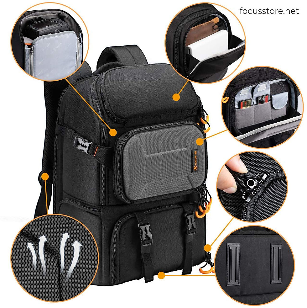 Miniatura: TARION Mochila para cámara con compartimento para laptop