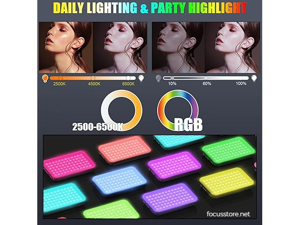 Miniatura: Luz de vídeo LED RGB recargable de 2200 mAh