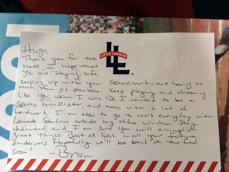 A letter from Little League's Senior Communications director Brian McClintock