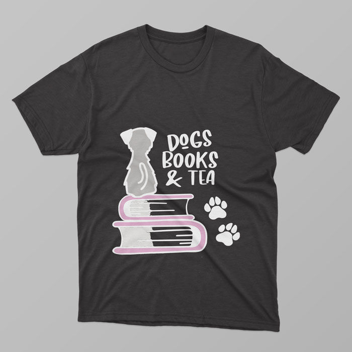Μικρογραφία: Dogs, Books & Tea T-Shirt