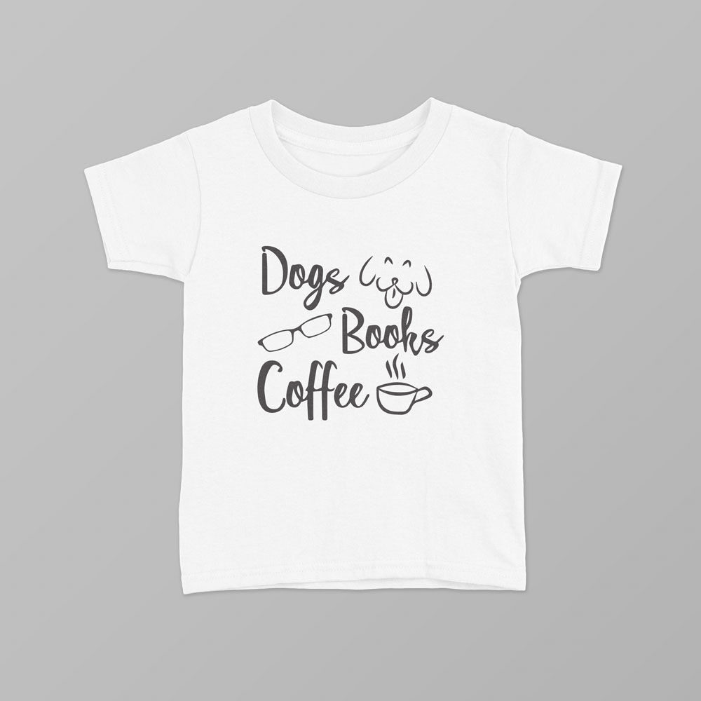 Dogs, Books, Coffee Kids T-Shirt