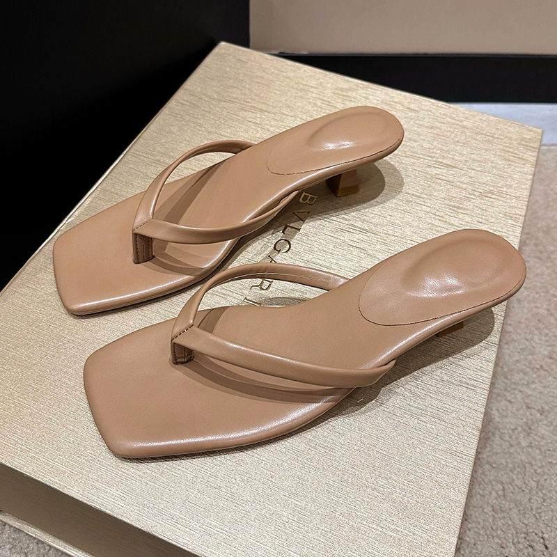 Miniatura: Summer Women Clip Toe Slippers Comfort Low Heel Slides Shoes Ladies Casual Dress