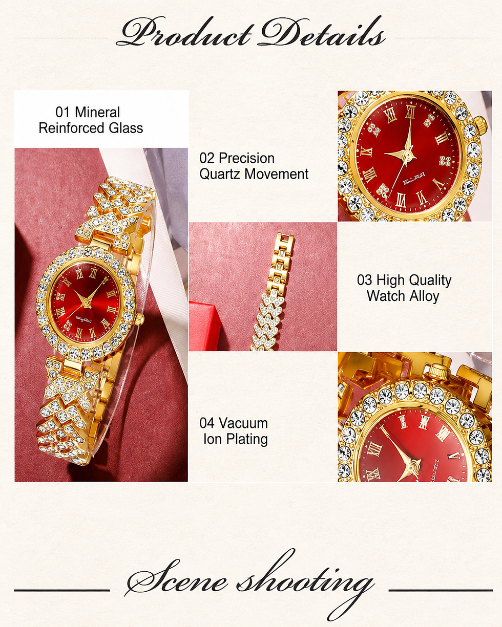 Miniatura: Golden Radiance 4-Piece Watch & Jewellery Set