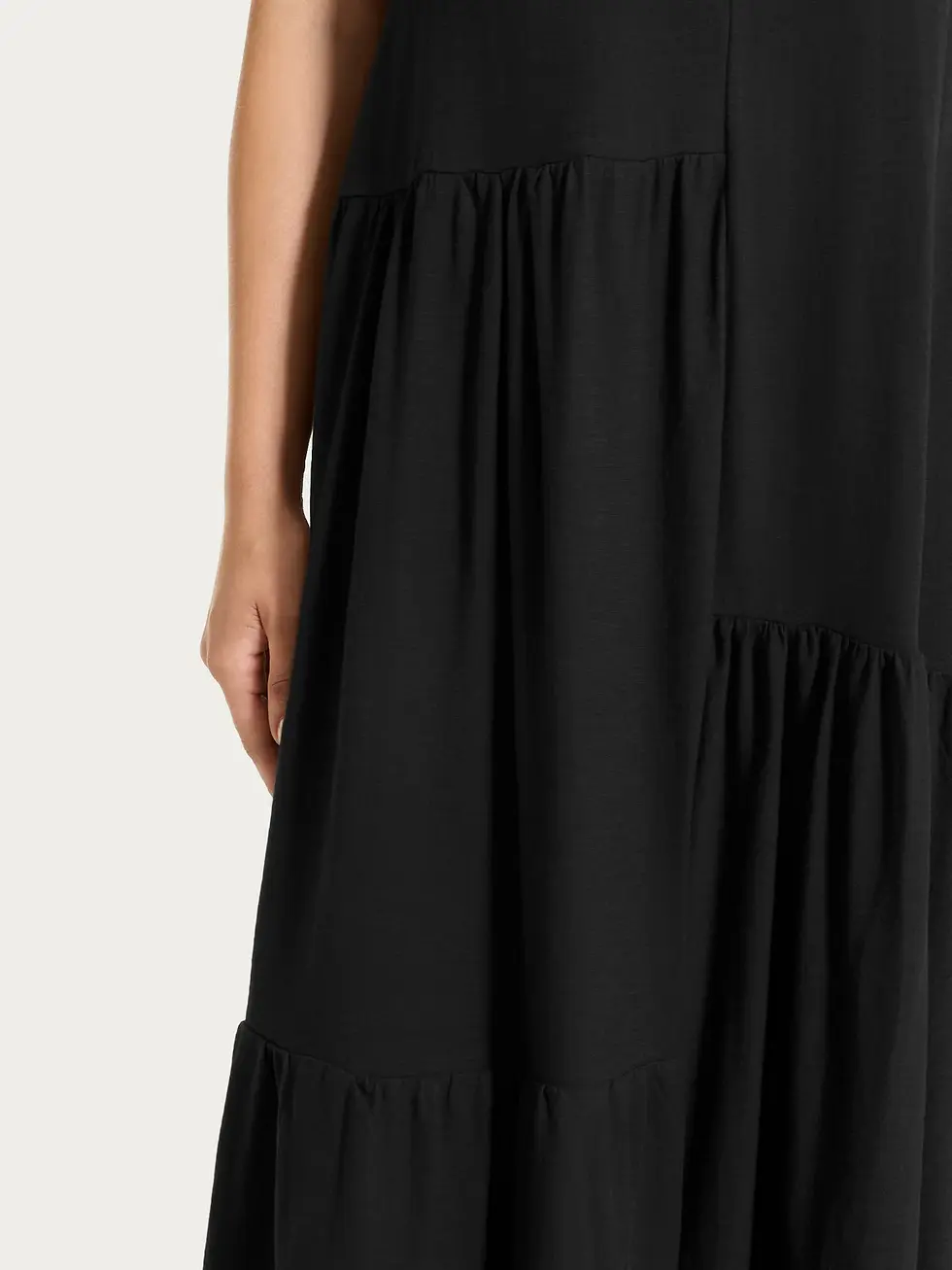 Miniatura: Vestito lungo con balze asimmetriche in Slub Jersey di Cotone DS31DC ragno