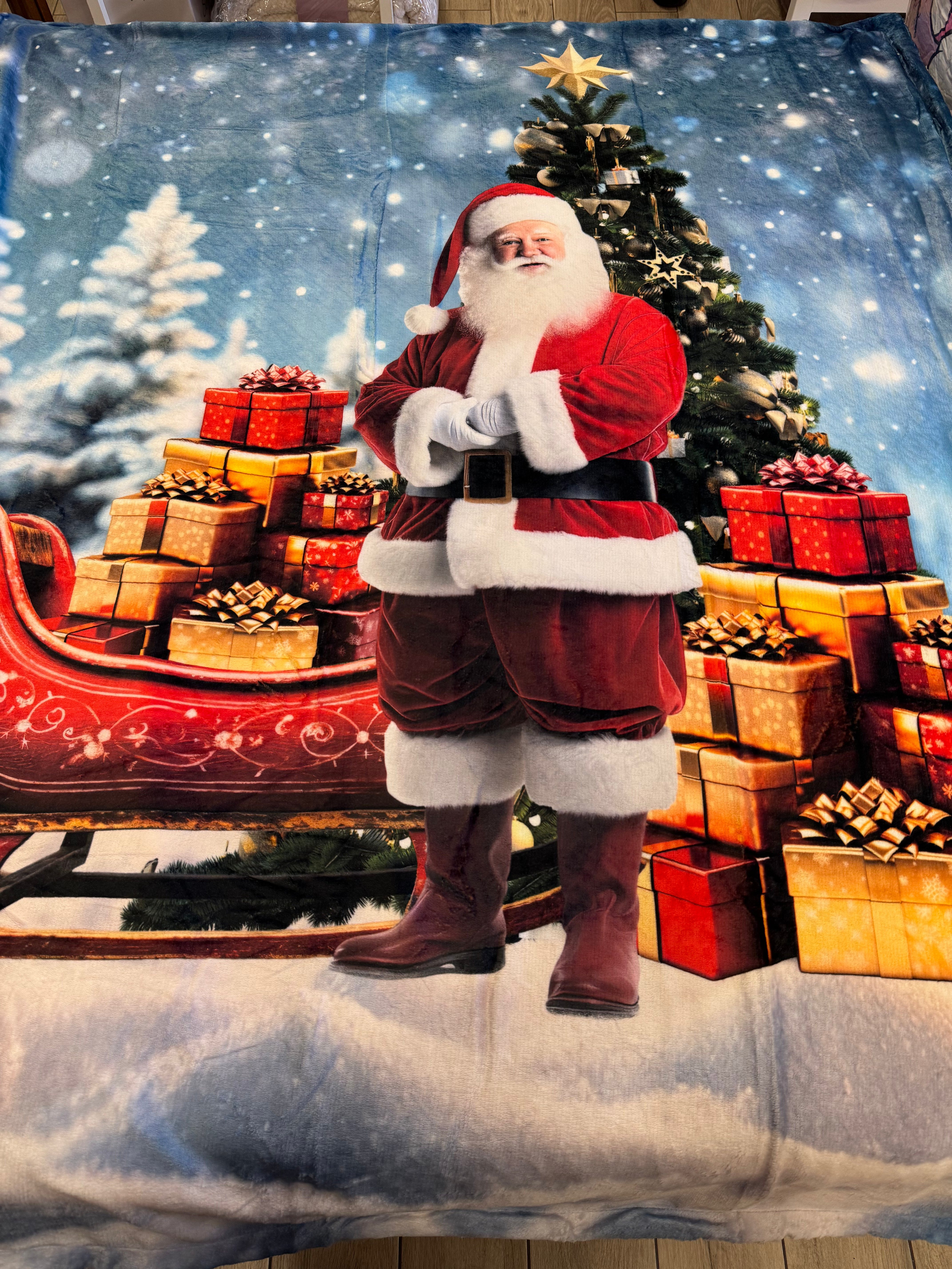 Plaid in pile e sherpa Zambaiti dis. Santa Claus