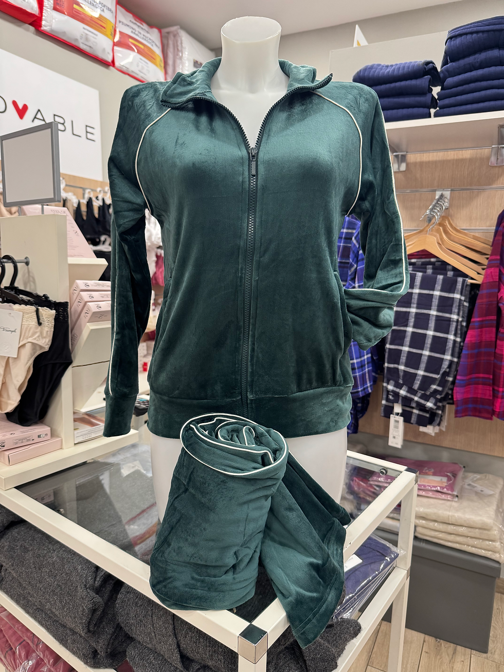 Completo loungewear donna con zip noidinotte FA9414 COL. verde bosco