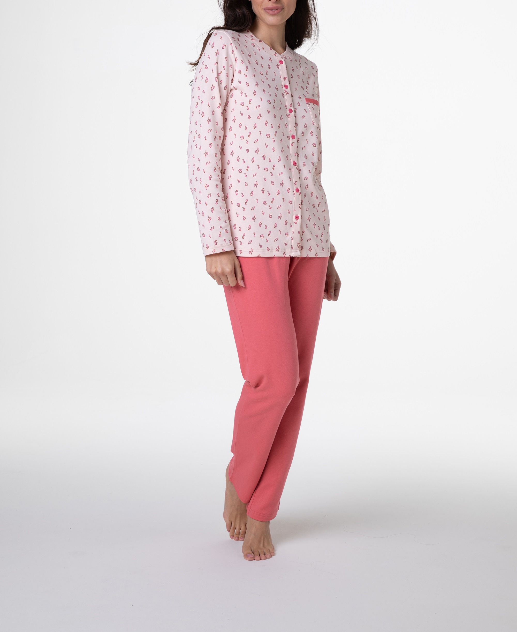 Pigiama donna cotone caldo aperto Lovable L0DO5