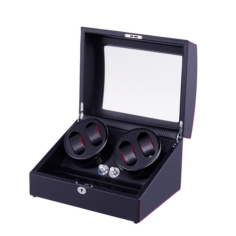 Thumbnail: Automatic Watch Winder and Storage Box for 4 Self-Winding Watches