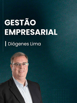 Banner do curso de Gestão Empresarial, com a imagem do professor no canto inferior esquerdo, sorrindo.
