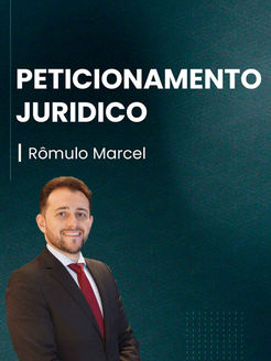Banner do curso de Peticionamento Jurídico, com a imagem do professor no canto inferior esquerdo, sorrindo.