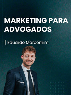 Banner do curso Marketing Para Advogados, com a imagem do professor no canto inferior esquerdo, sorrindo.