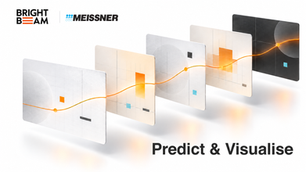 Predict & Visualise: five connected planning views, with Brightbeam and Meissner logos.