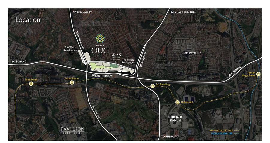 Strategic location of Aras Residences OUG near Bukit Jalil