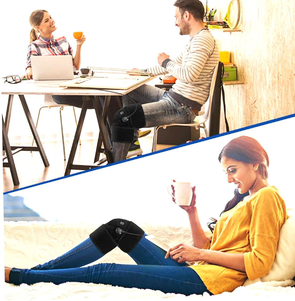 Miniaturebillede: Elektrisk knæbind til varme/termo terapi