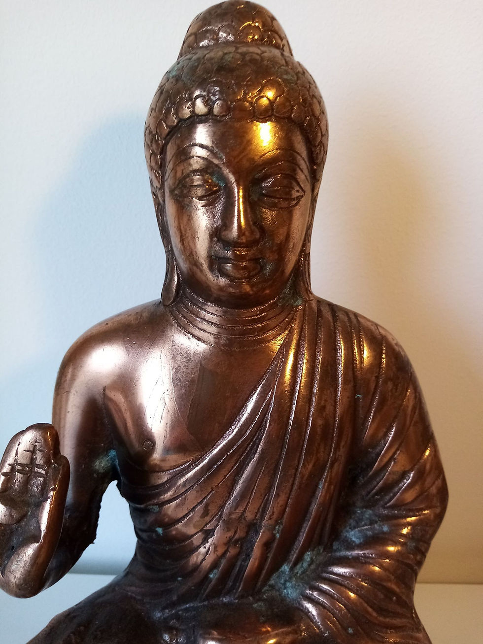 Miniaturebillede: Håndslået Kobber Buddha - Unik!