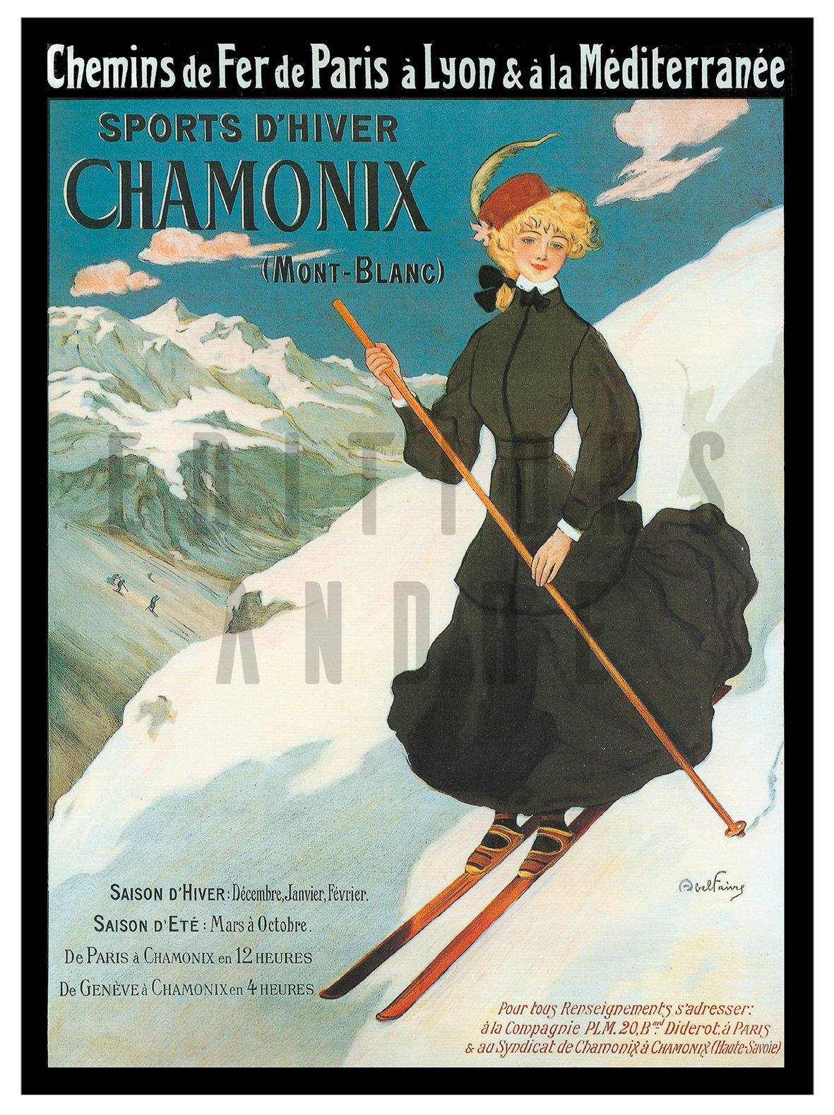 Affiche PLM La skieuse